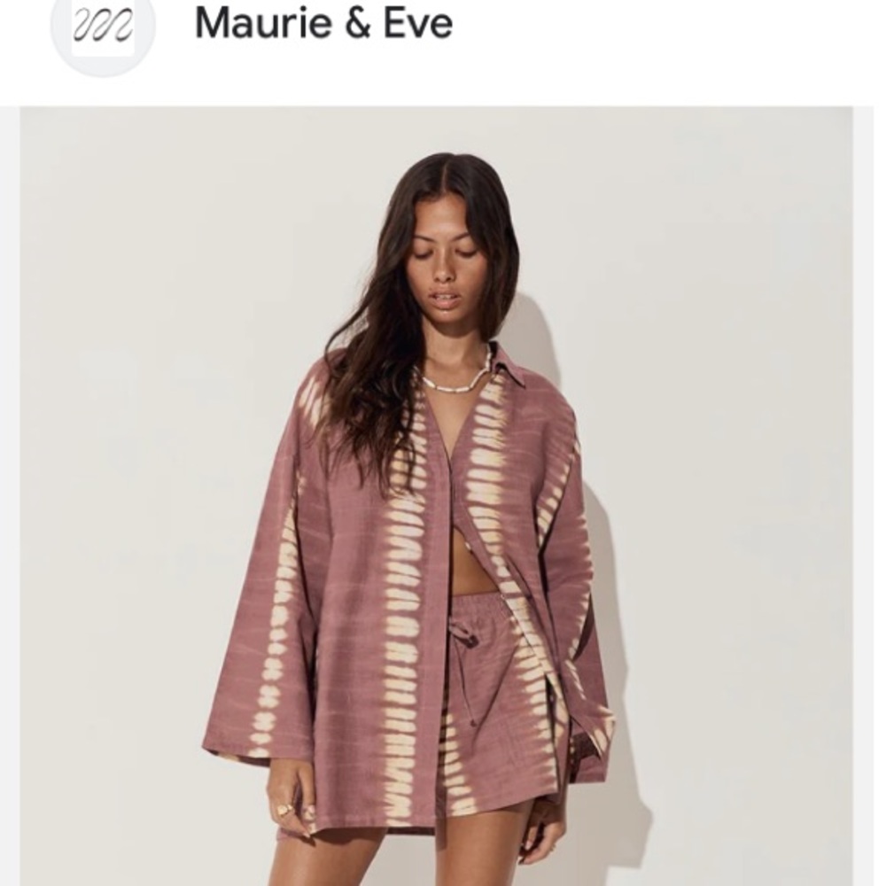 Maurie + Eve Pink and Cream Button Down Shirt
